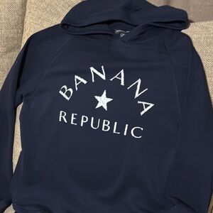 🎁SALE🎁 NWT Banana Republic Men’s Navy Hooded Sweatshirt with Pockets Small
